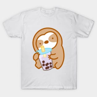 Cute Taro Boba Milk Tea Sloth T-Shirt